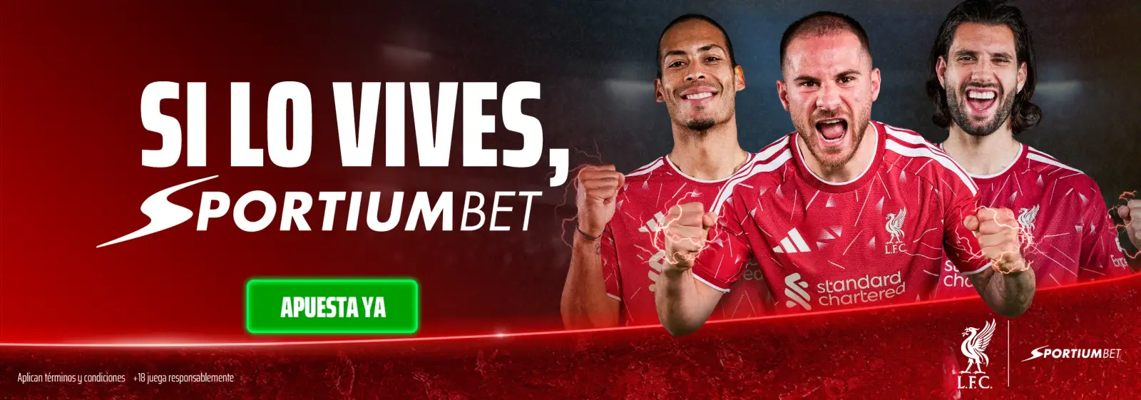Banner ancho de apuestas deportivas con motivo futbolístico publicado por el operador.